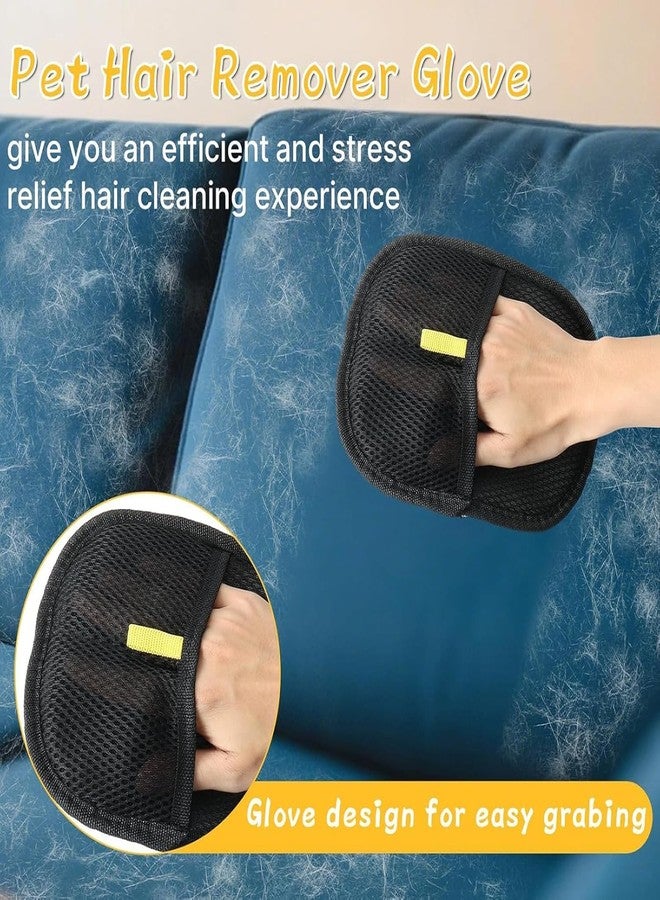 SEVENSPACE Pet Hair Removal Gloves, Static-Enhanced Pet Hair Removal Mitt, Reusable Grooming Mitt Cleaning Glove for Furniture, Carpets, Car Seats & Gentle Massage for Dogs - Image 3